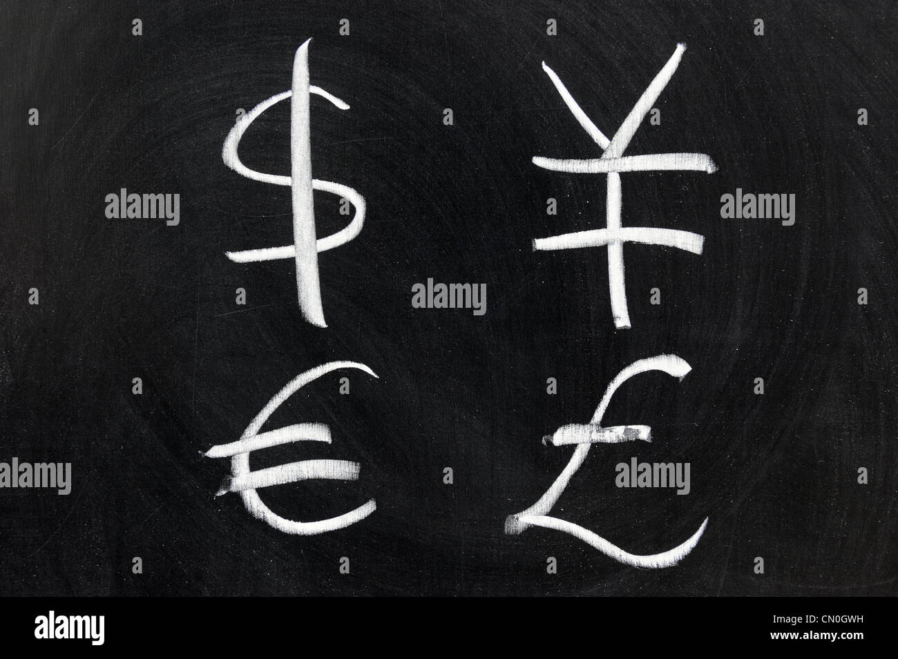 Kreide-Zeichnung - Symbol für Geld Stockfoto