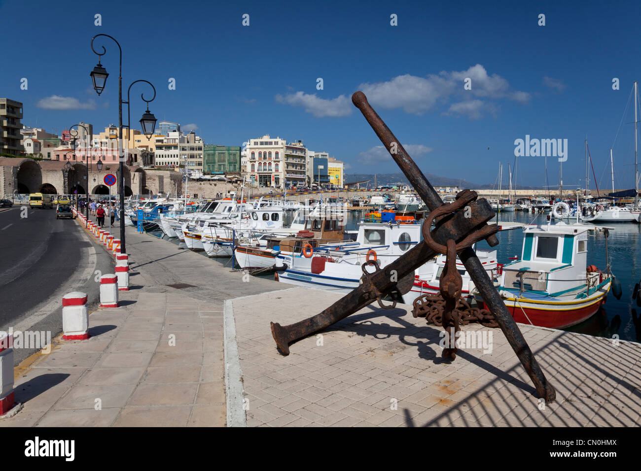 Der venezianische Hafen von Heraklion, Kreta, Griechenland Stockfoto