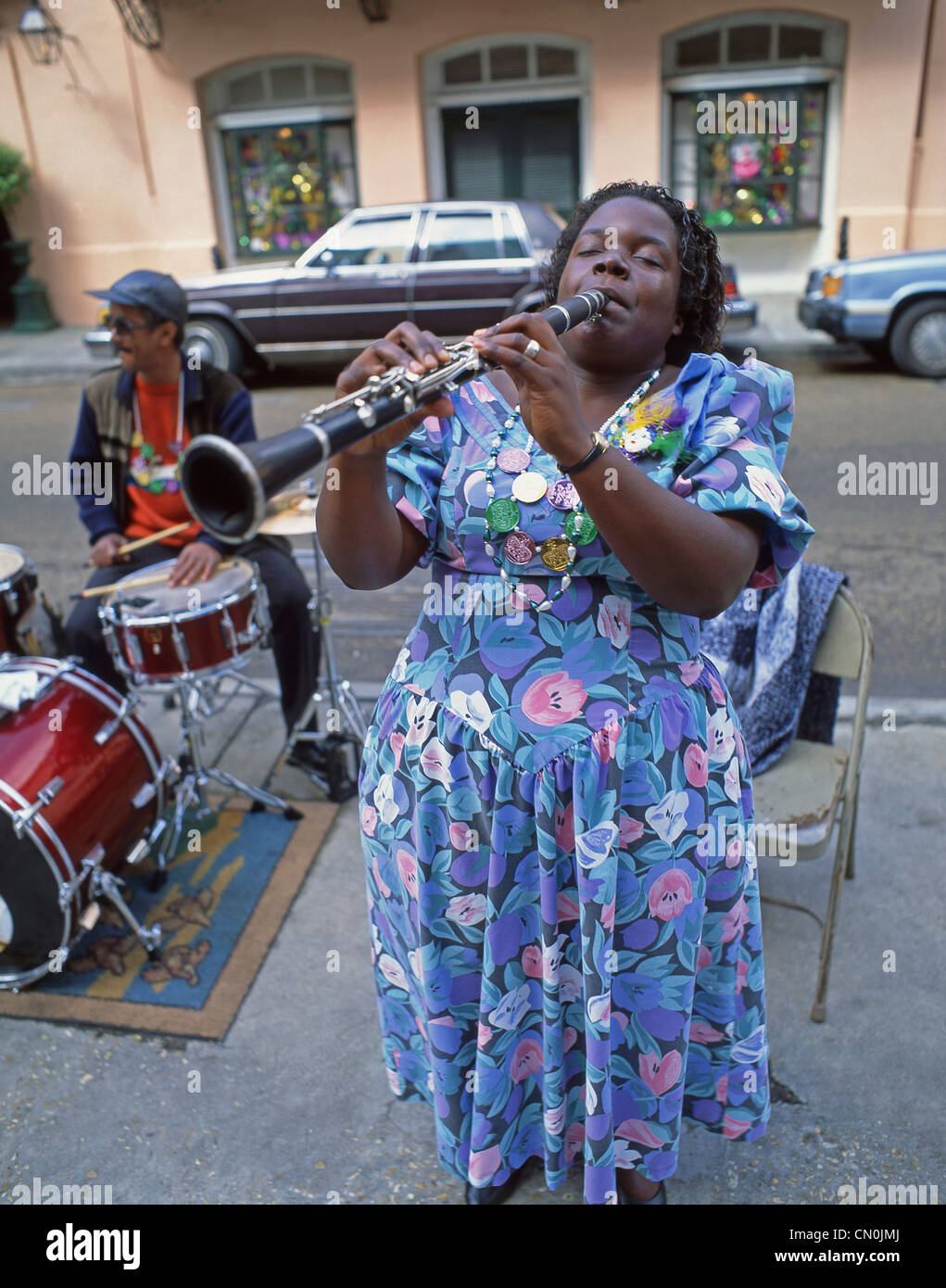 Street jazz-Musiker, French Quarter, New Orleans, Louisiana, Vereinigte Staaten von Amerika Stockfoto