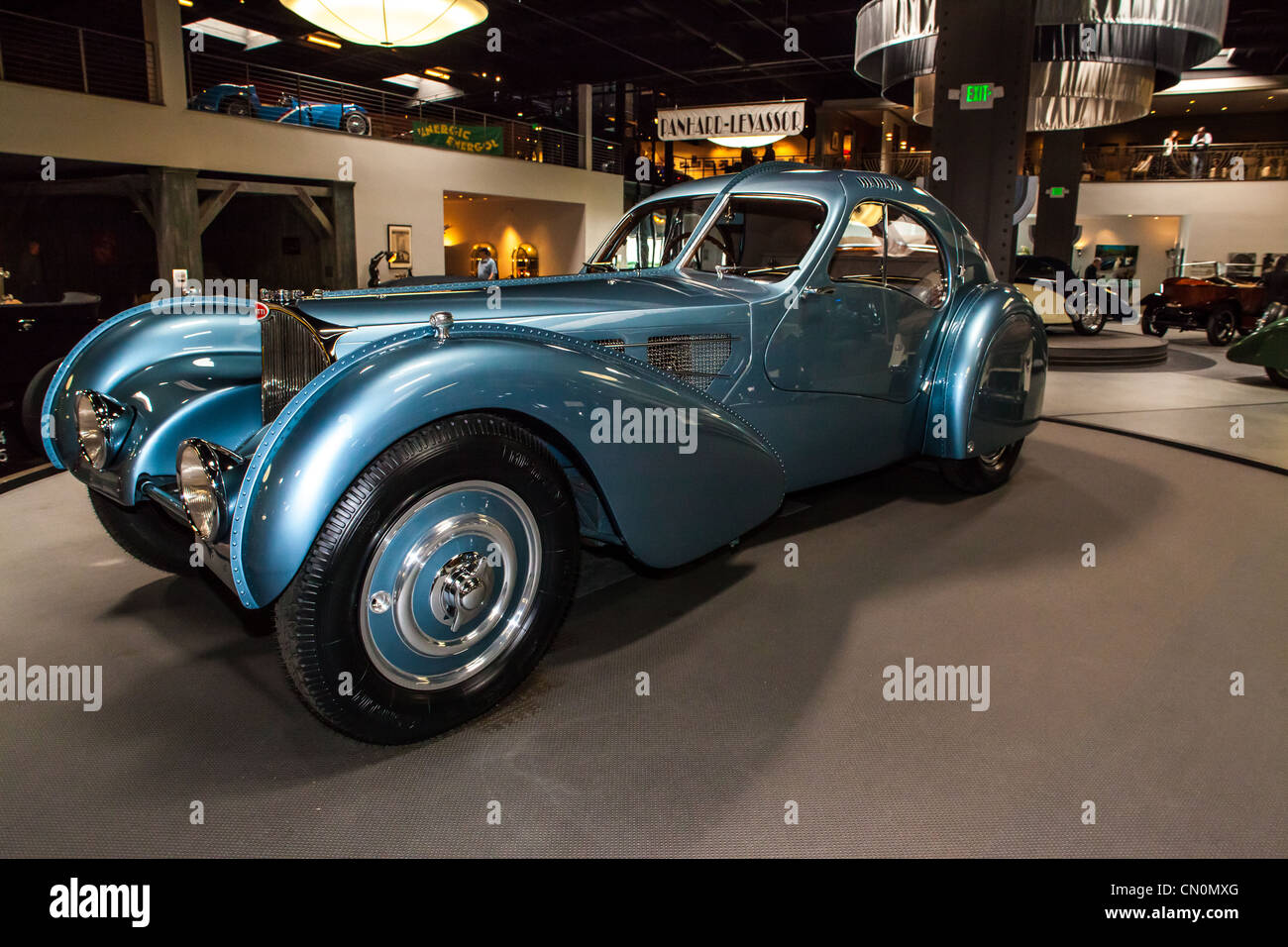 Die 1936 Bugatti Typ 57 SC Atlantic im Mullin Museum in Oxnard, Kalifornien.  Eines von drei Autos mit nur zwei Überlebende gebaut Stockfoto