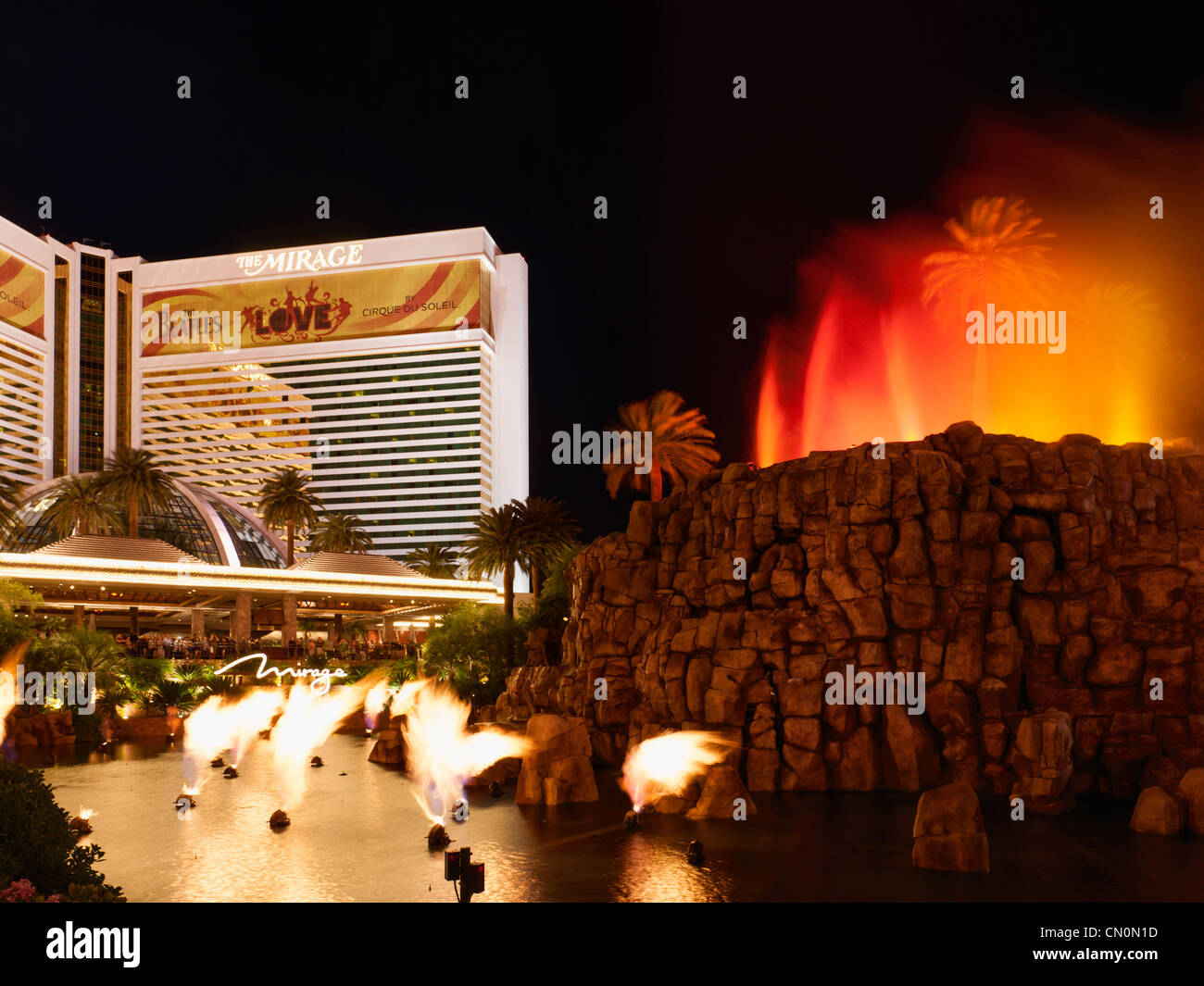 Mirage Vulkan, Las Vegas-Paradies Stockfoto