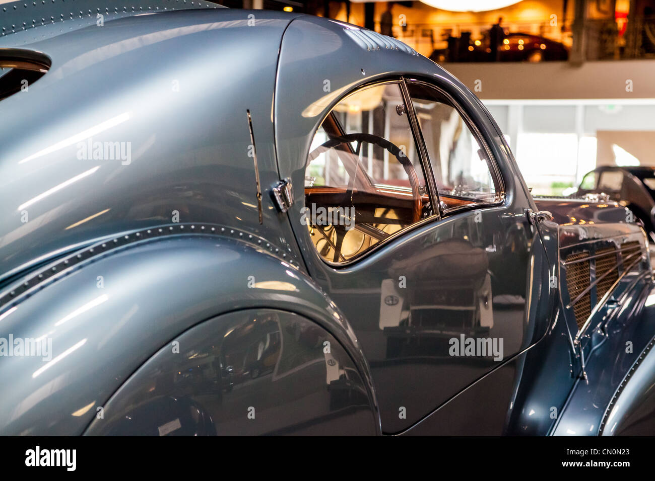 Die 1936 Bugatti Typ 57 SC Atlantic im Mullin Museum in Oxnard, Kalifornien.  Eines von drei Autos mit nur zwei Überlebende gebaut Stockfoto