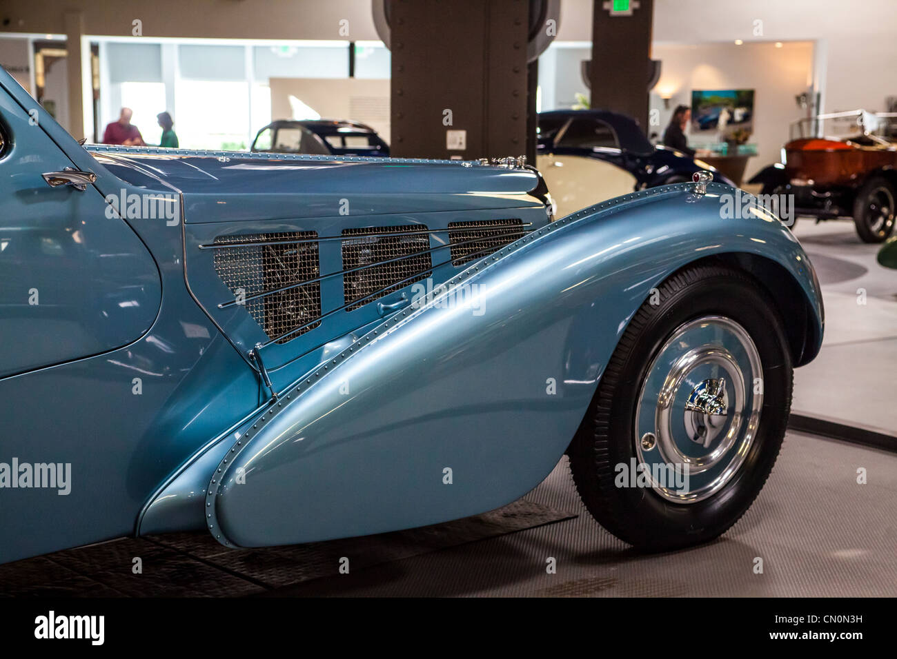 Die 1936 Bugatti Typ 57 SC Atlantic im Mullin Museum in Oxnard, Kalifornien.  Eines von drei Autos mit nur zwei Überlebende gebaut Stockfoto