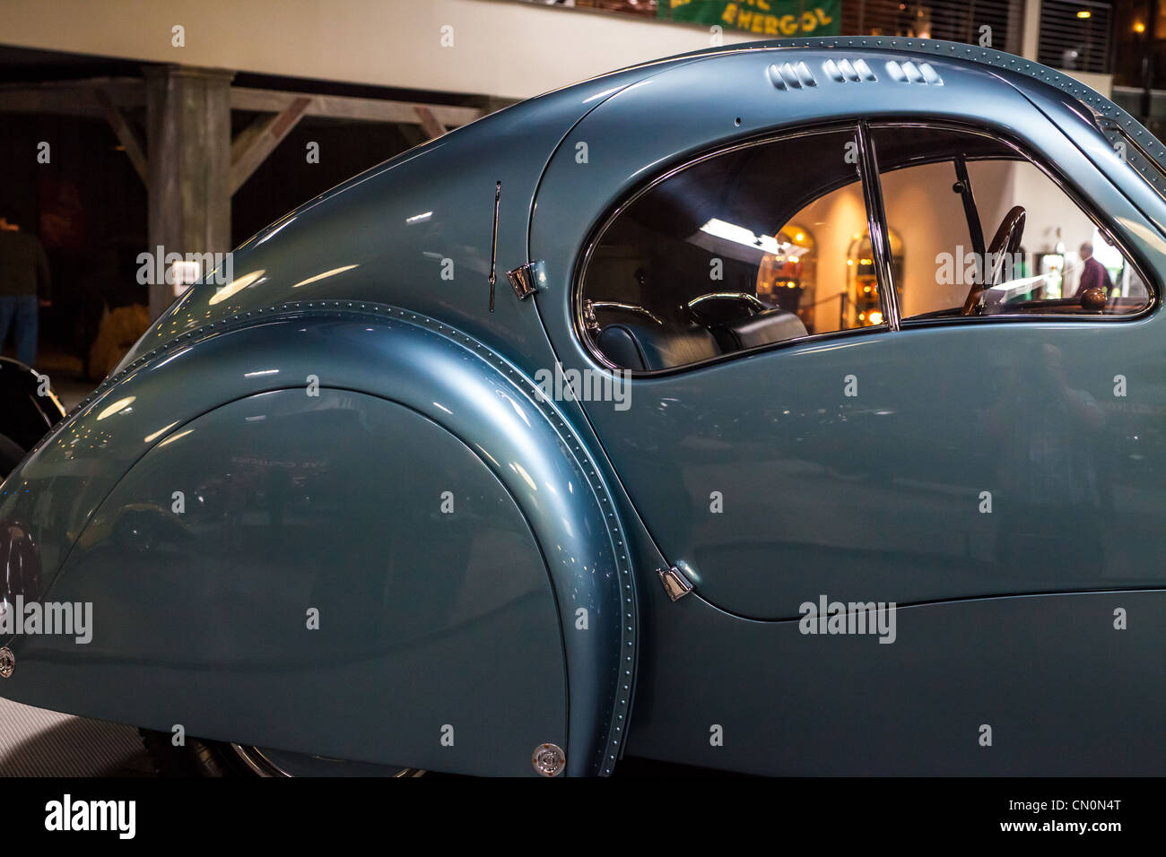Die 1936 Bugatti Typ 57 SC Atlantic im Mullin Museum in Oxnard, Kalifornien.  Eines von drei Autos mit nur zwei Überlebende gebaut Stockfoto