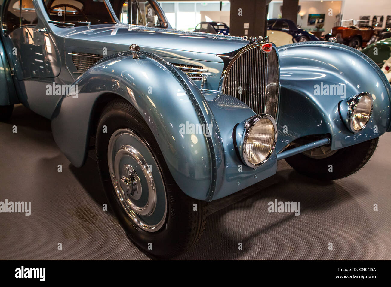 Die 1936 Bugatti Typ 57 SC Atlantic im Mullin Museum in Oxnard, Kalifornien.  Eines von drei Autos mit nur zwei Überlebende gebaut Stockfoto