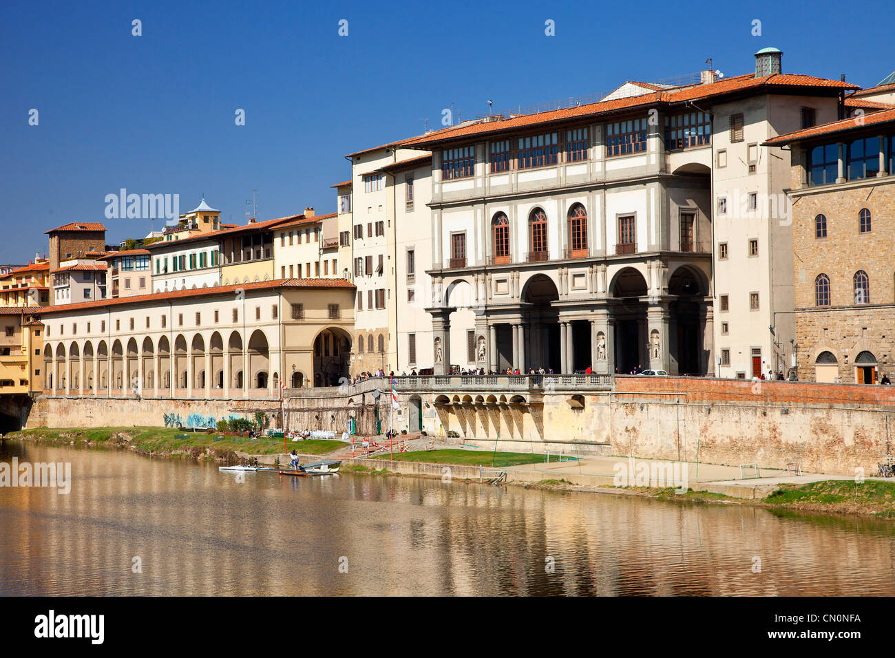 Europa, Italien, Florenz, dem Fluss Arno und Uffizien Stockfoto