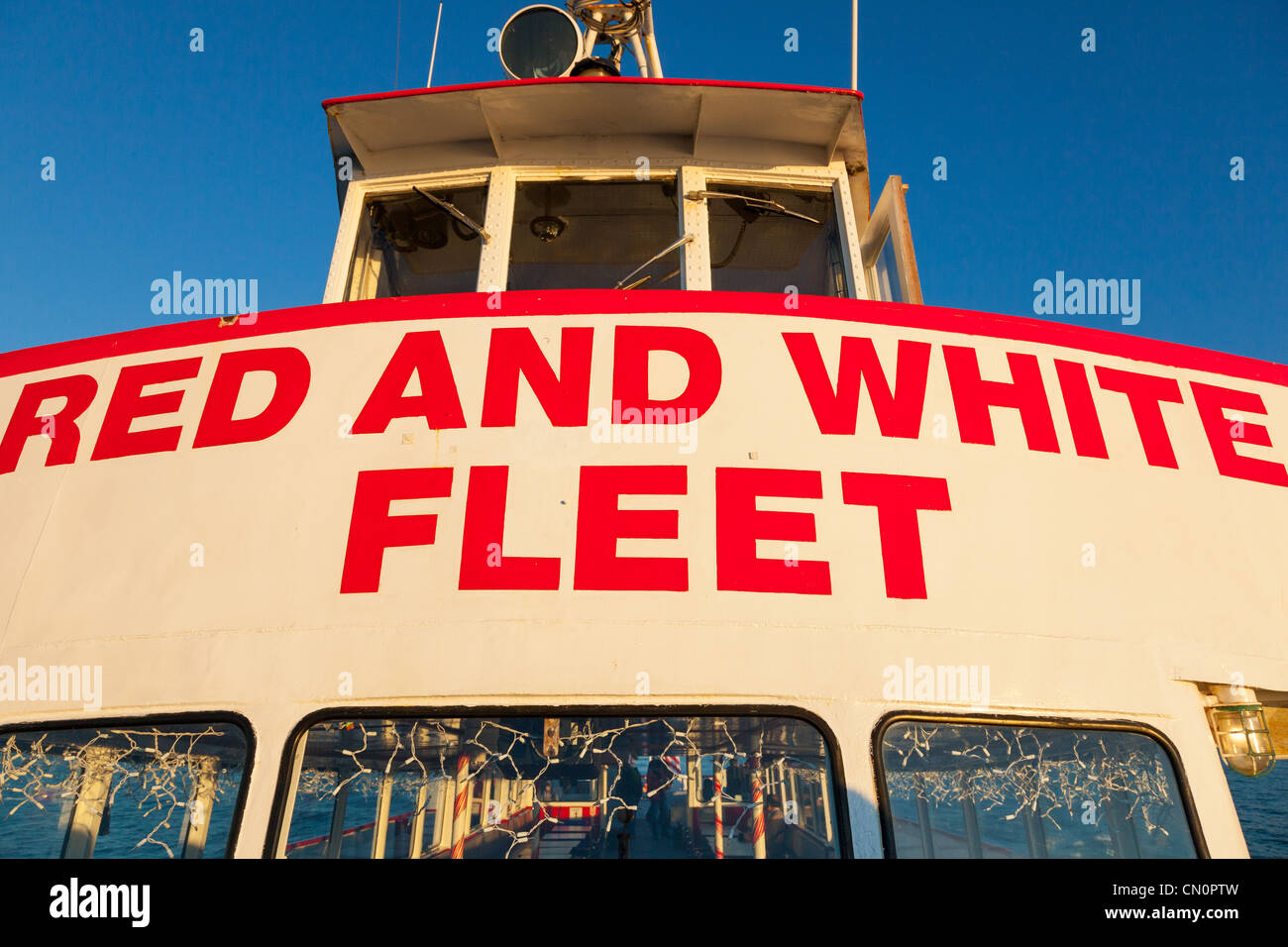 Rote und weiße Flotte Touristenboot San Francisco Kalifornien, USA Stockfoto