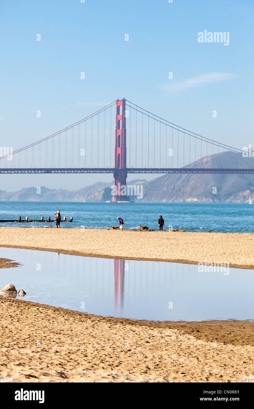 Golden Gate Bridge von San Francisco USA Crissy Field Stockfoto