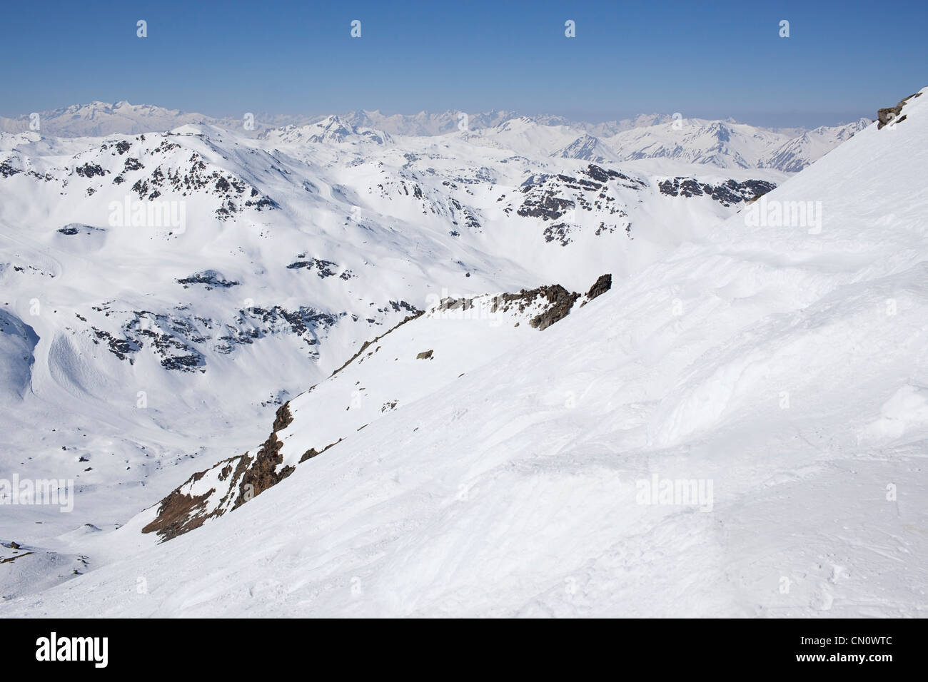 Blick über den französischen Alpen Stockfoto