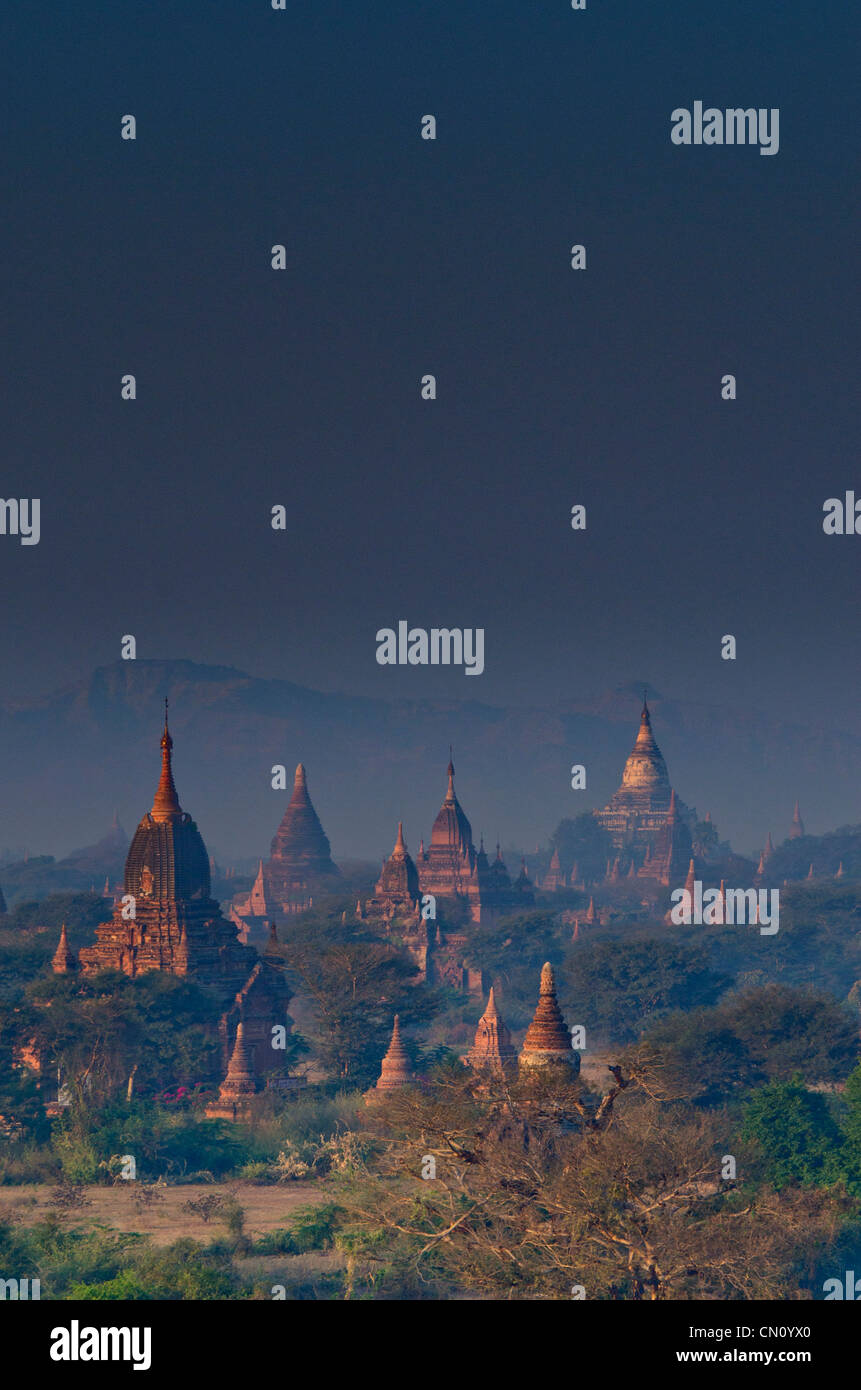 Tempel im Dämmerlicht, Bagan, Myanmar Stockfoto