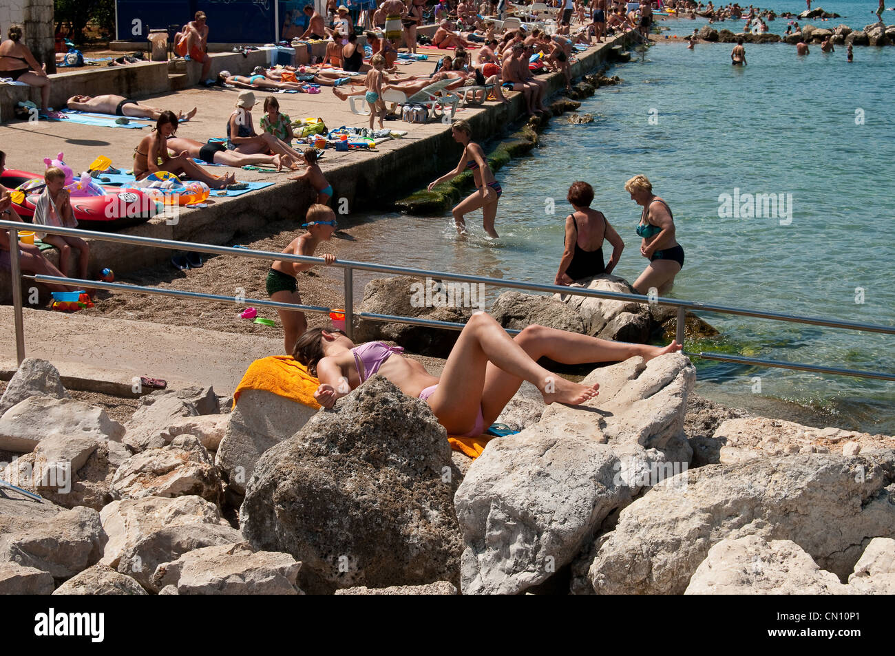 Kroatien Strandleben Stockfoto