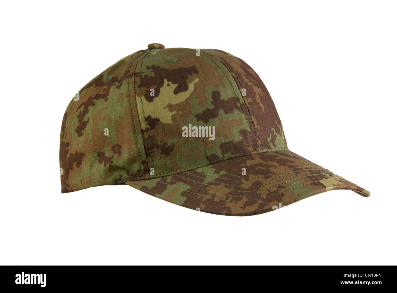 Mütze, Hut, Militär, Halstuch, Ausschnitt, isoliert, weißer Hintergrund, Polizei, Swat, fbi Stockfoto