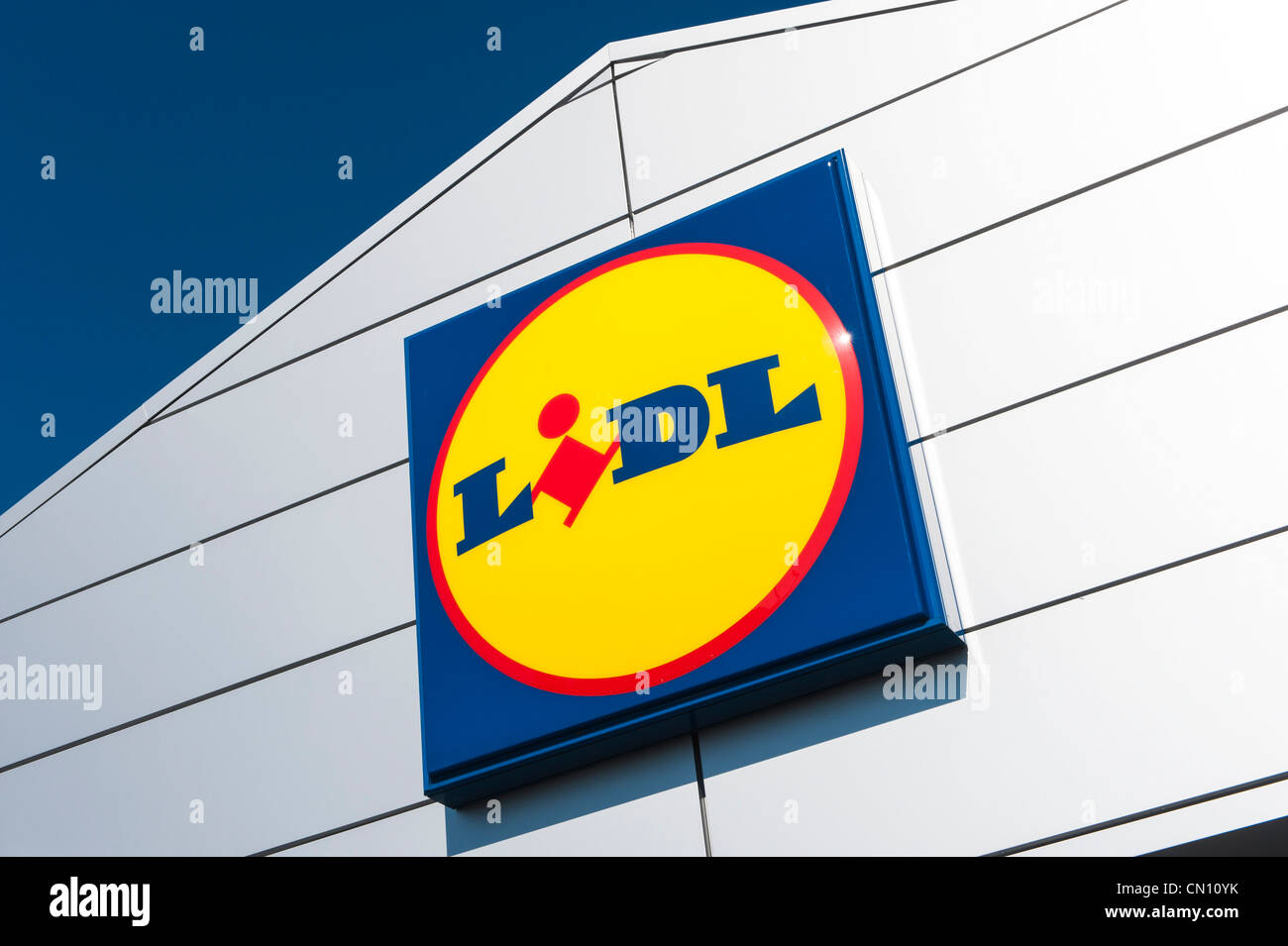 Lidl Supermarkt Logo Zeichen Stockfoto