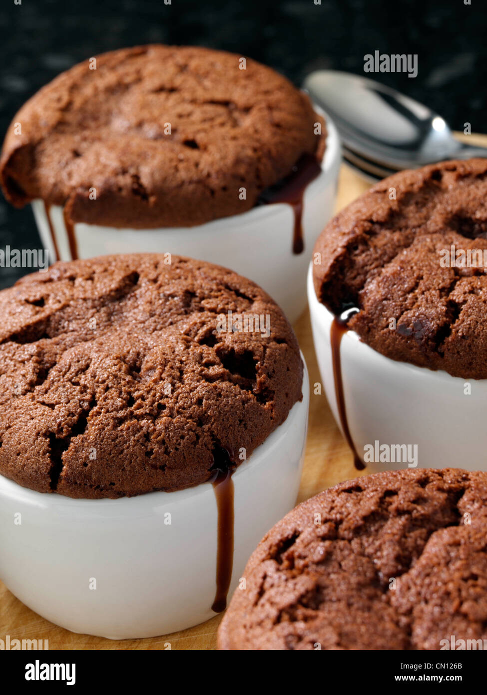 Freche Schokoladenpudding nachsichtig dessert Stockfoto