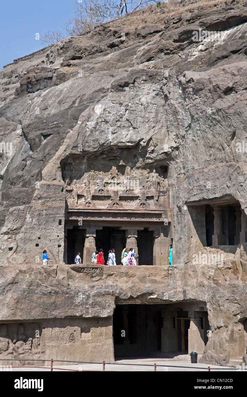 Ellora Höhlen. Maharashtra. Indien Stockfoto