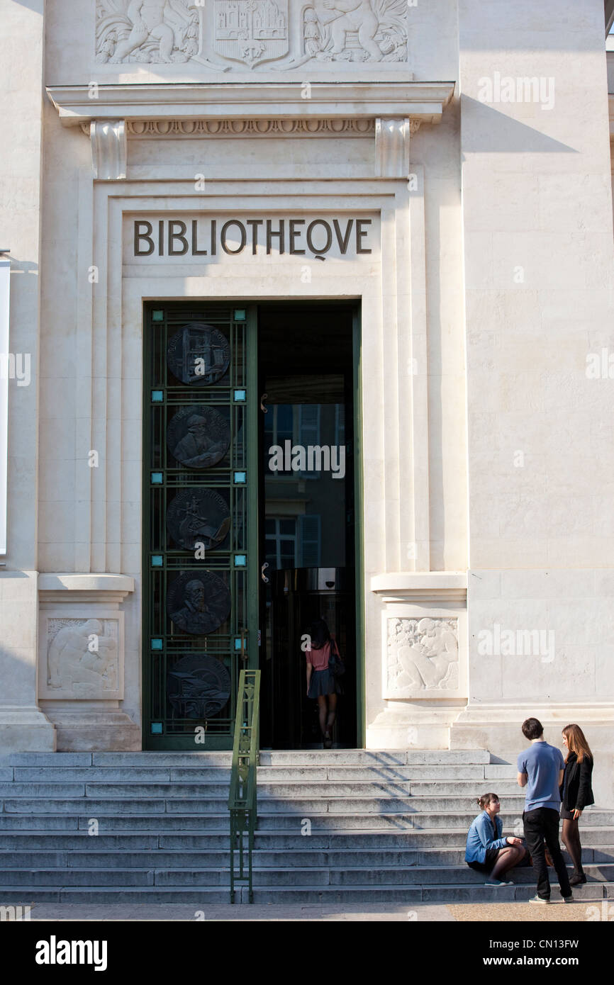 Stadtbibliothek, Bibliothèque Municipale, Rue du Perigord, Toulouse, Midi-Pyrenäen, Frankreich Stockfoto