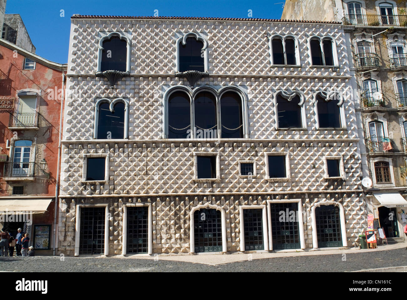 Casa Dos Bicos Alfama Viertel Lissabon Portugal Stockfoto