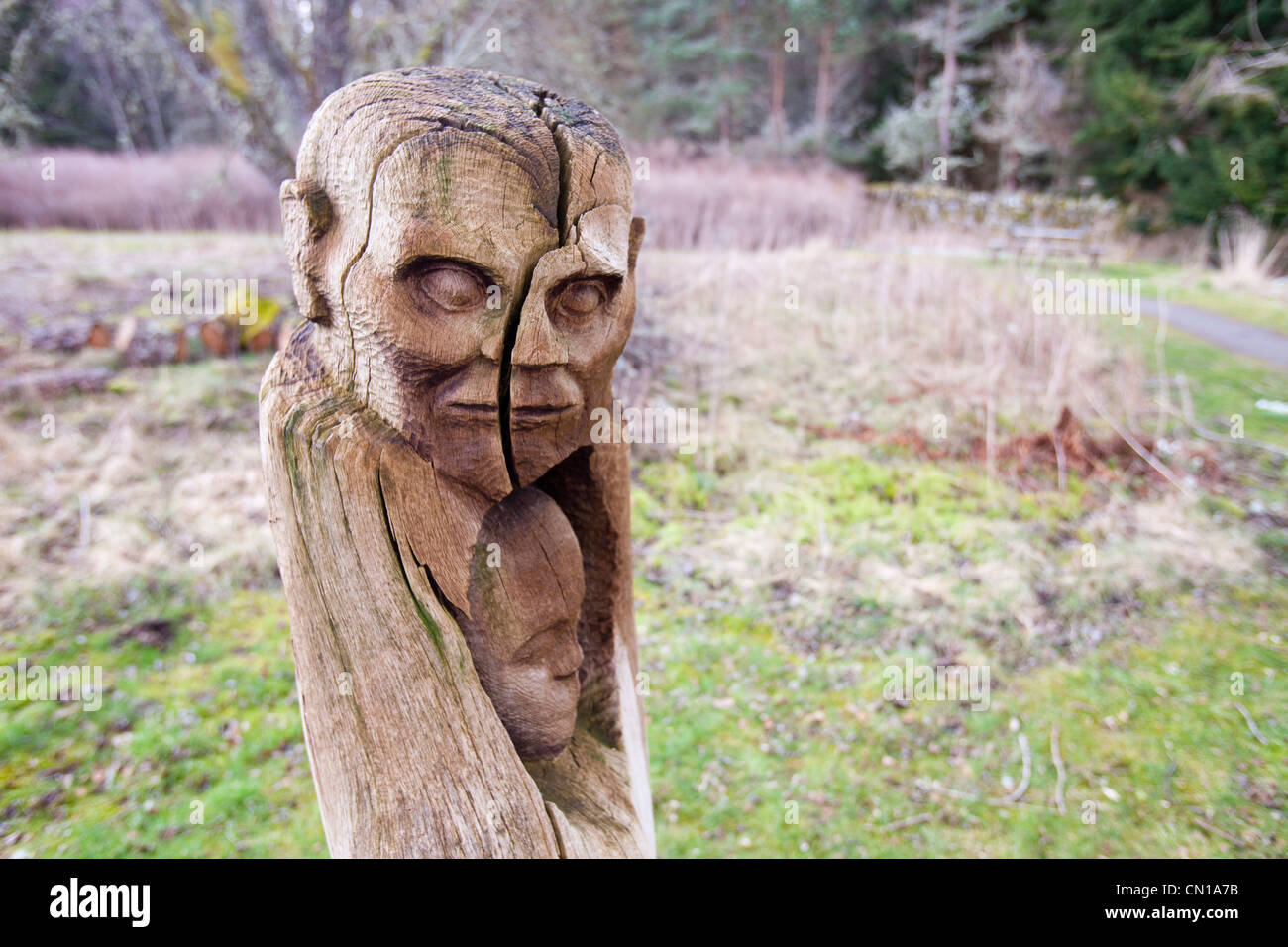 Die Skulptur von Frank Bruce Trail in Feshiebridge, Schottland Stockfoto