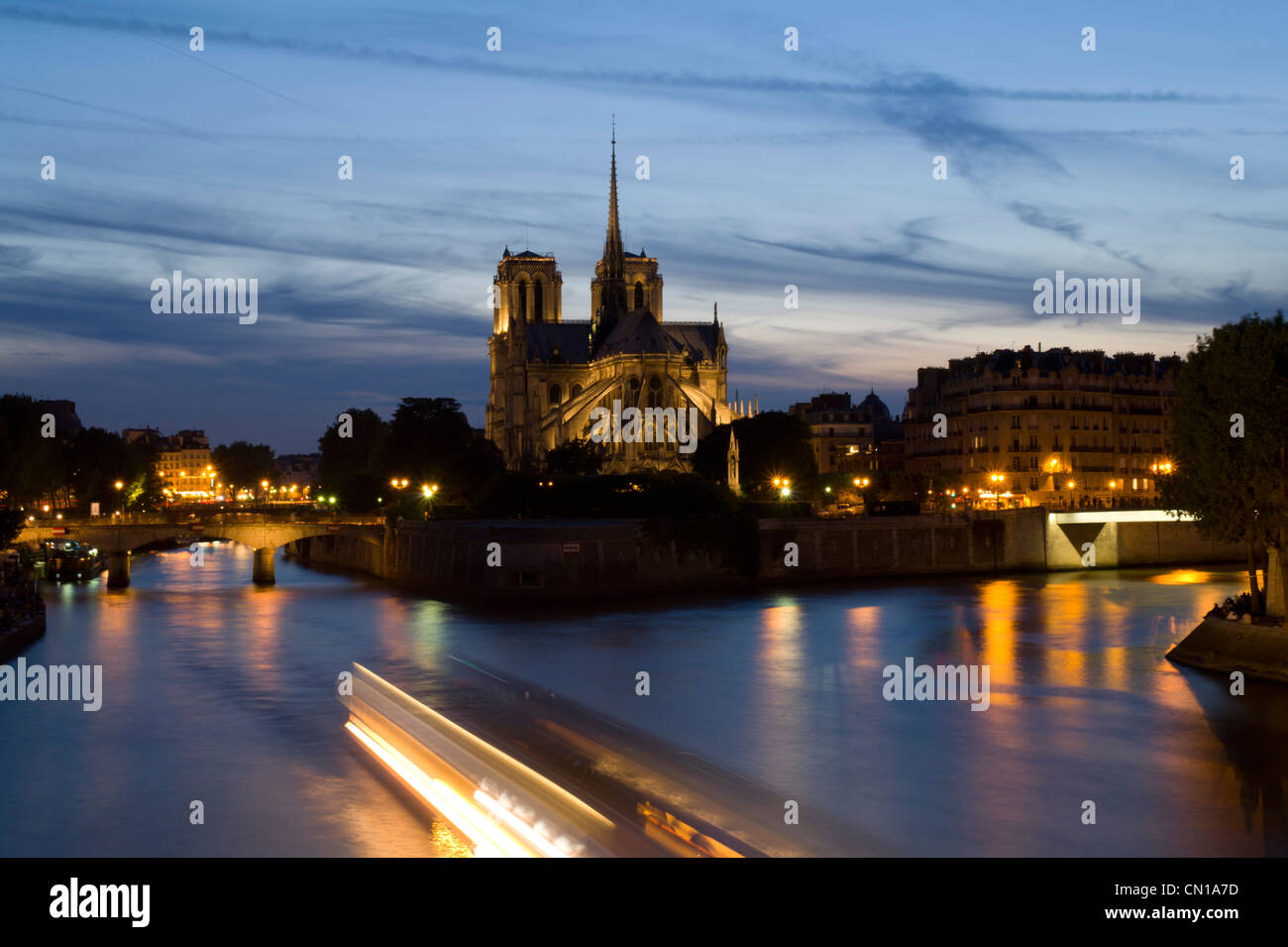 Frankreich, Paris, Notre-Dame-Dämmerung Stockfoto