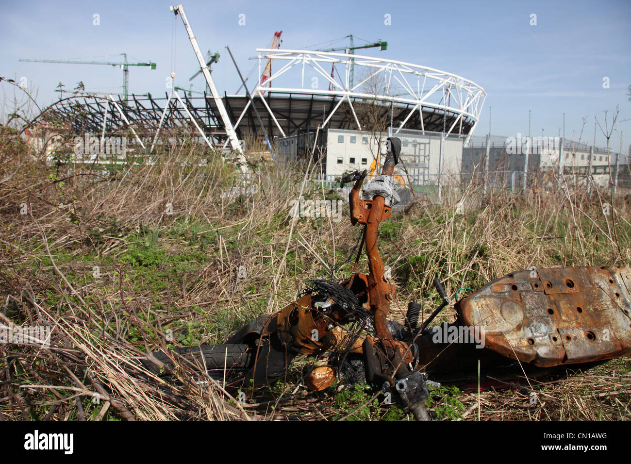 London Olympics 2012 Stadionbau Stockfoto