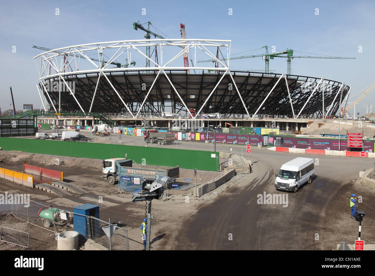 Londoner Olympiastadion Bau Stockfoto