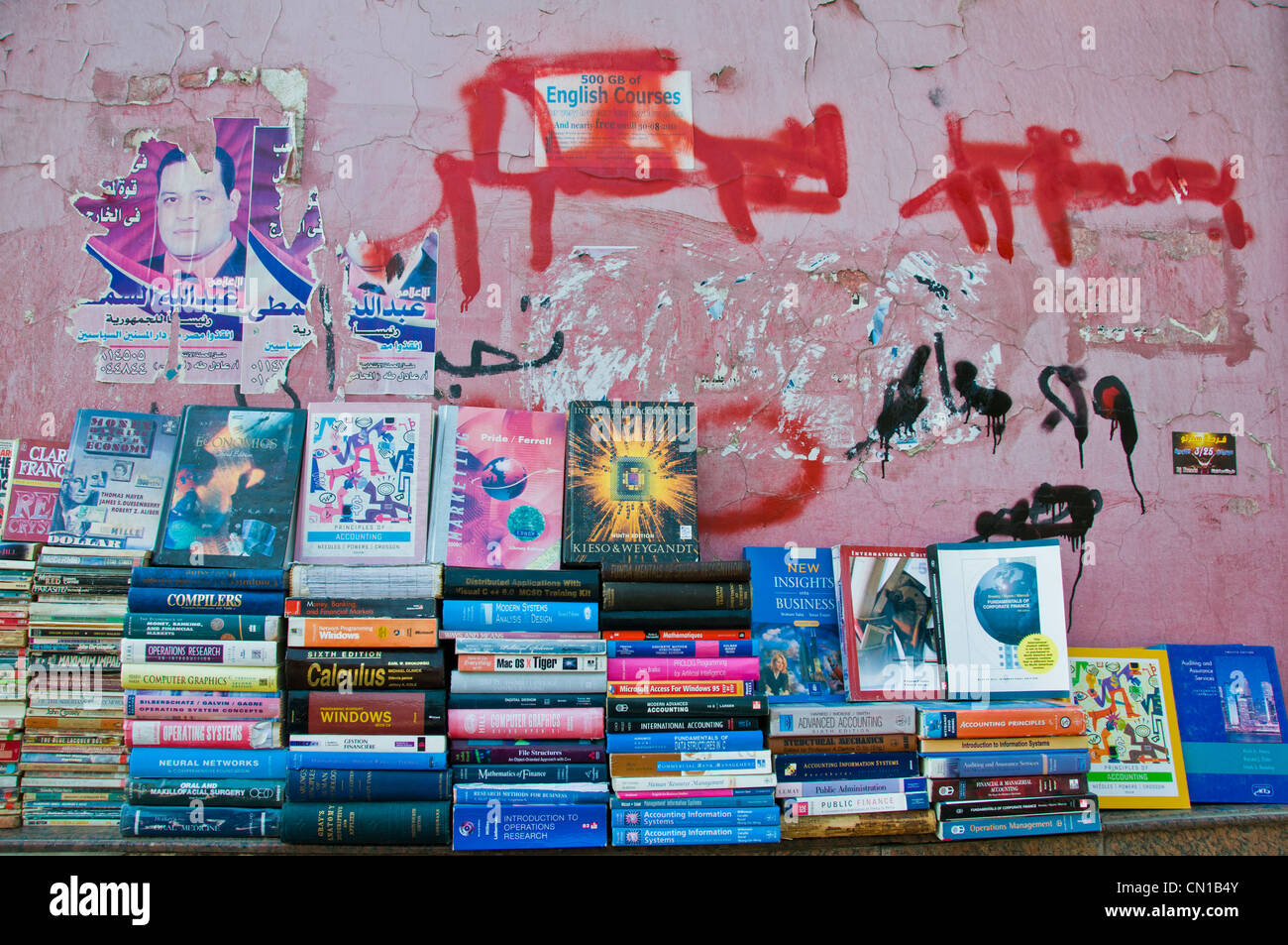 Gebrauchte Bücher-Stände in Korba Heliopolis Cairo Egypt Stockfoto