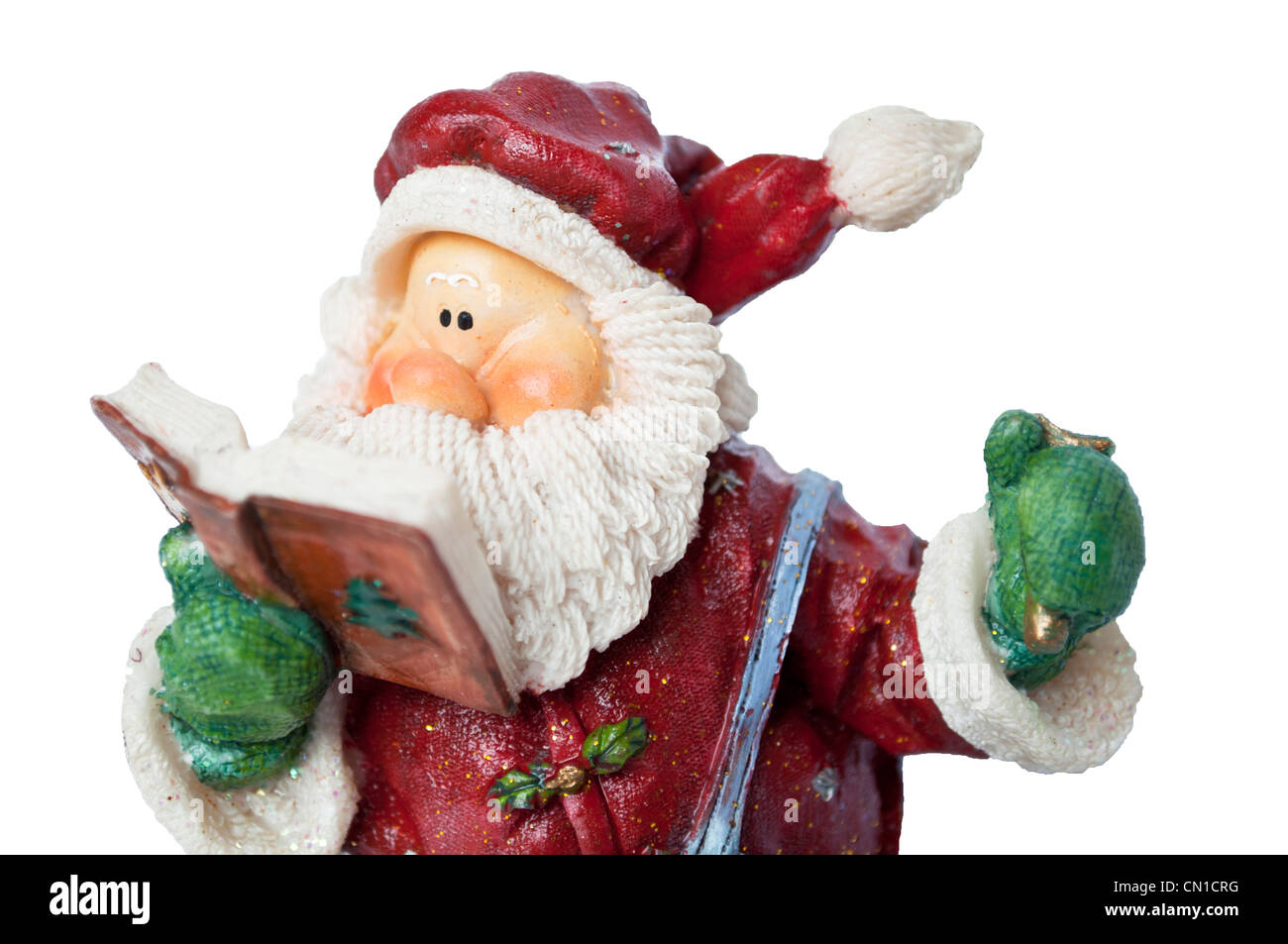 Santa Claus mit Wunschbuch - Neujahr Konzeptbild Stockfoto