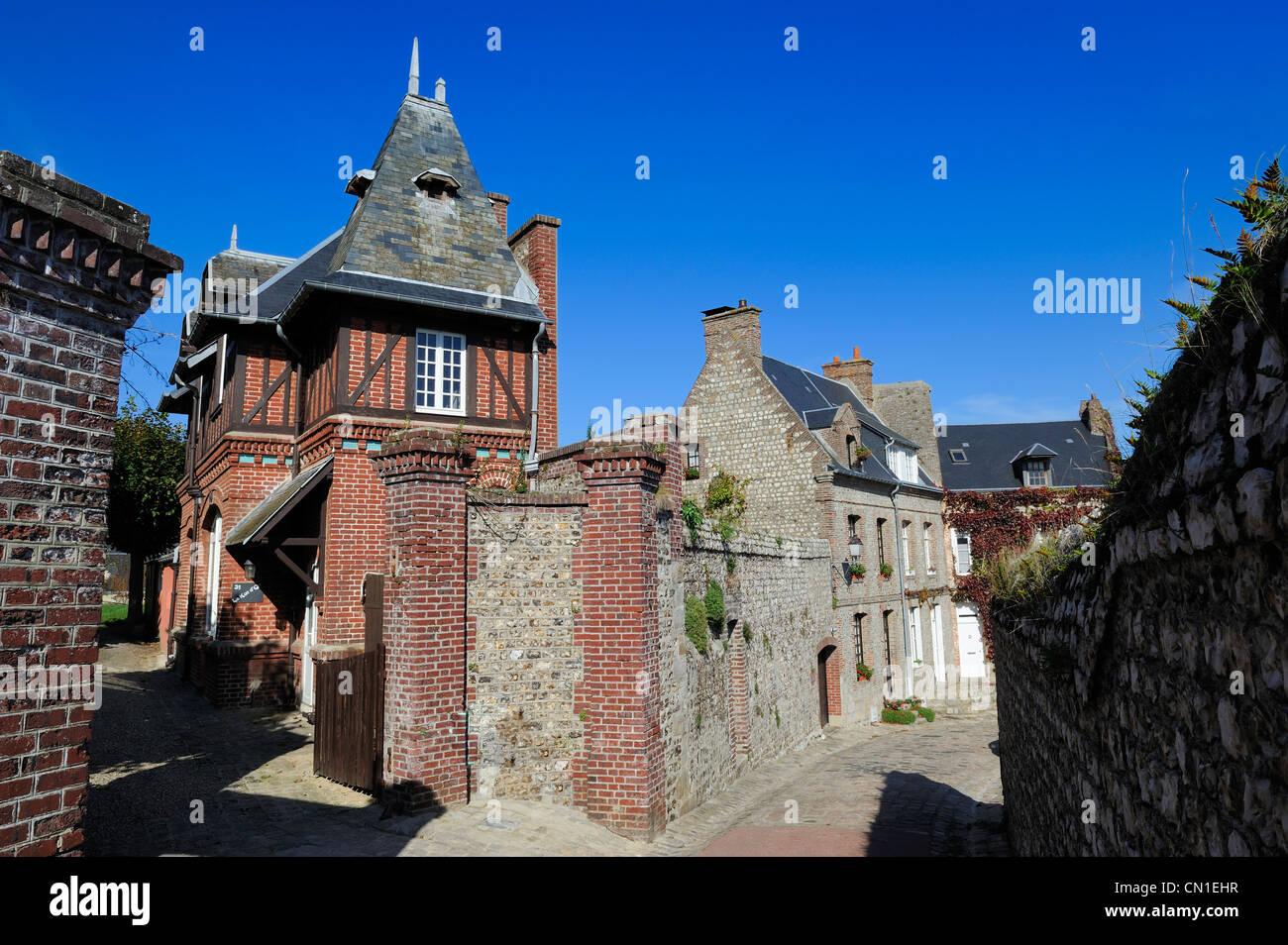 Frankreich, Seine Maritime Saint Valery En Caux, Bezirk Aval, Rue des Pönitenten Stockfoto