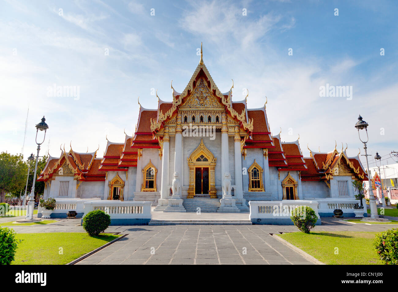 Der Marmor-Tempel-n-Bangkok, Thailand Stockfoto