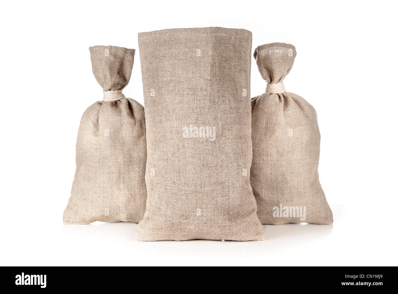 Geldtaschen auf weiß mit Leerzeichen kopieren, die bevorzugte Währungszeichen setzen Stockfoto