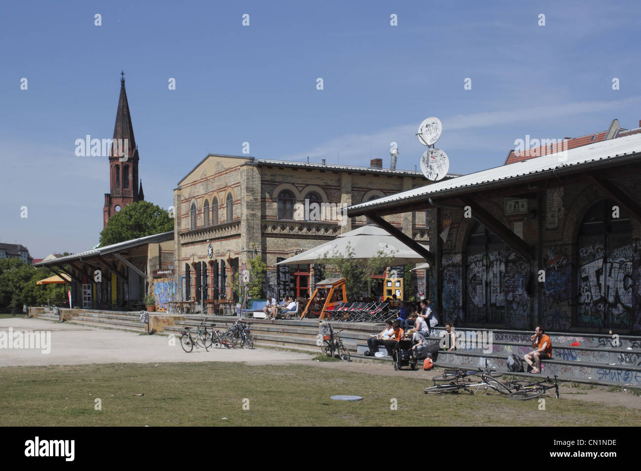 Berlin Görlitzer Park Friedrichshain-Kreuzberg Parkway Stockfoto