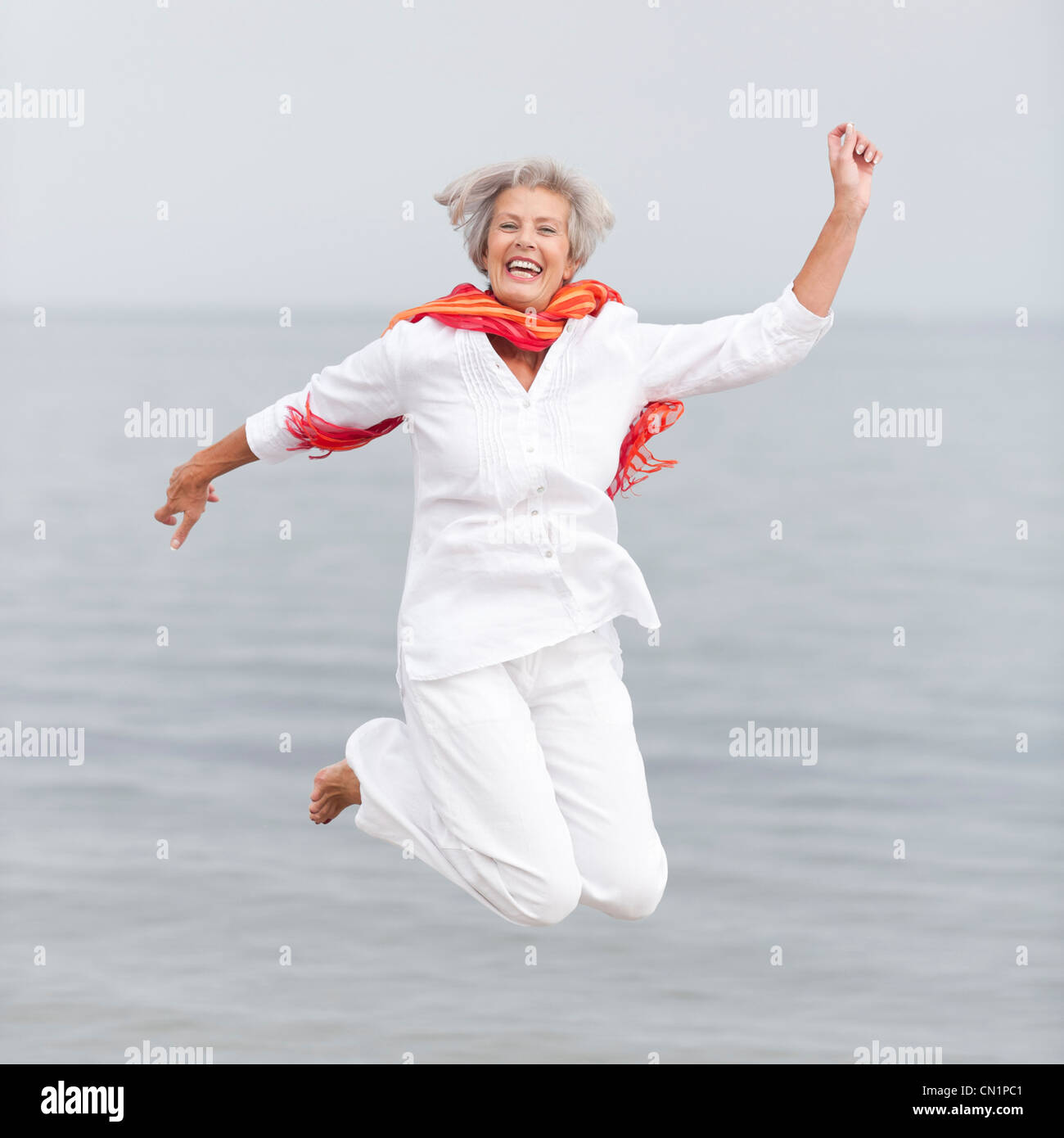 Aktiv und glücklich senior Frau Stockfoto