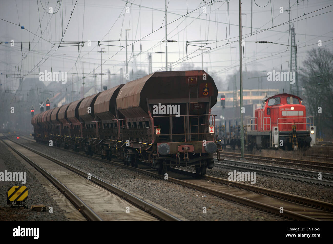 Güterzüge Deutschland Stockfoto