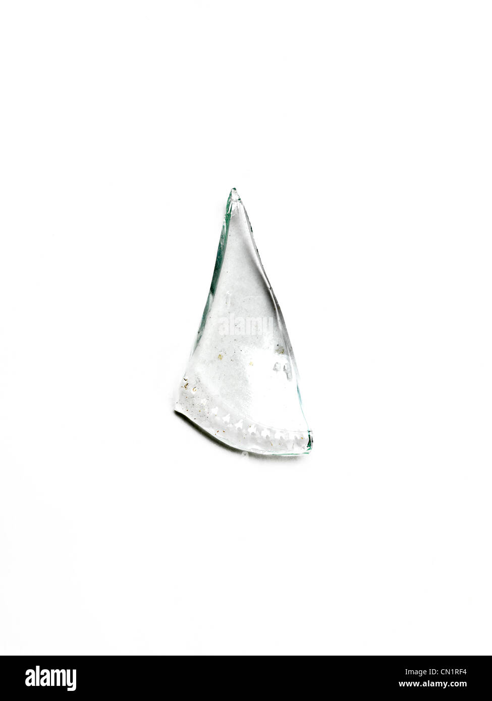 Eine scharfe Glasscherbe Stockfoto