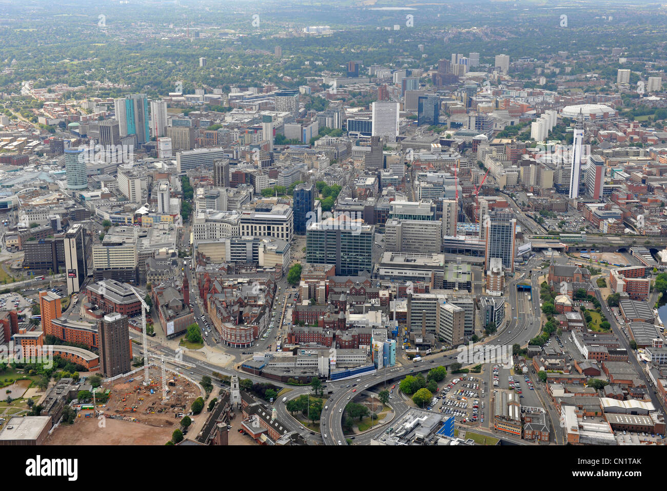 Birmingham City Centre-Luftbild Stockfoto