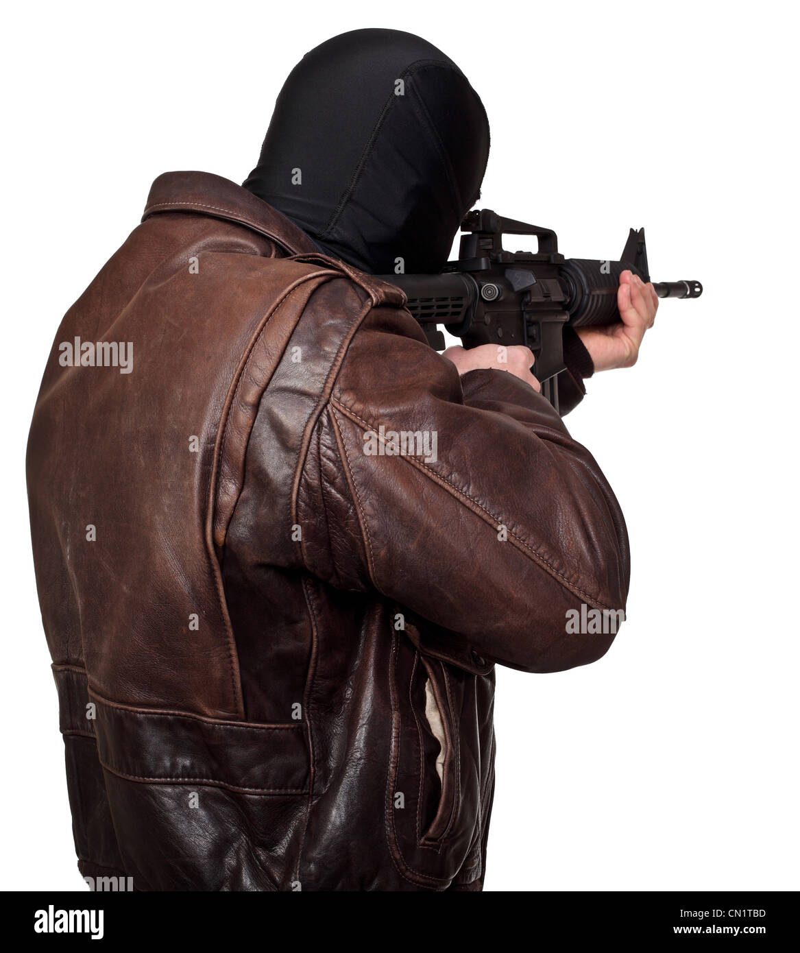 Porträt von terroristischen Rückansicht Stockfoto