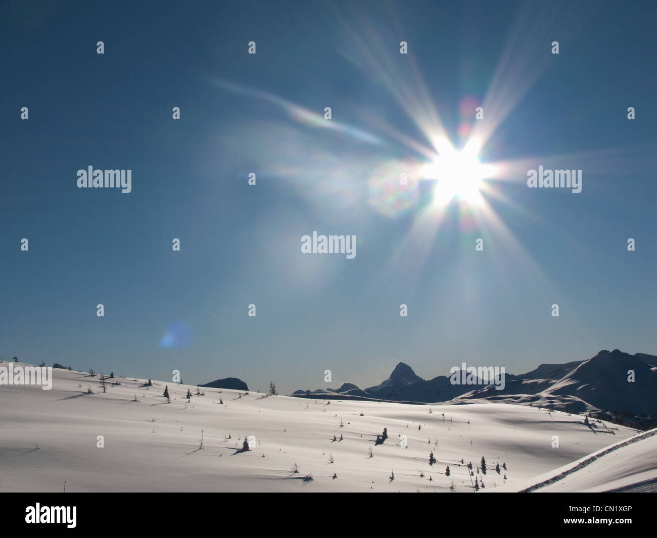 Berg-Schnee-Szene, Banff, Kanada Stockfoto