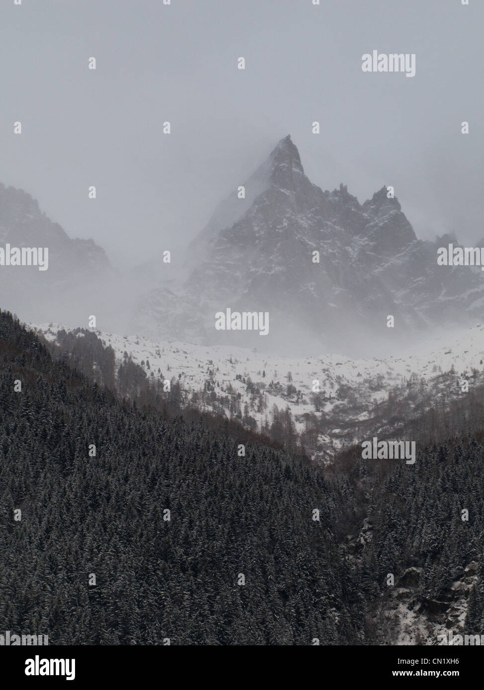 Berglandschaft, Chamonix, Frankreich Stockfoto