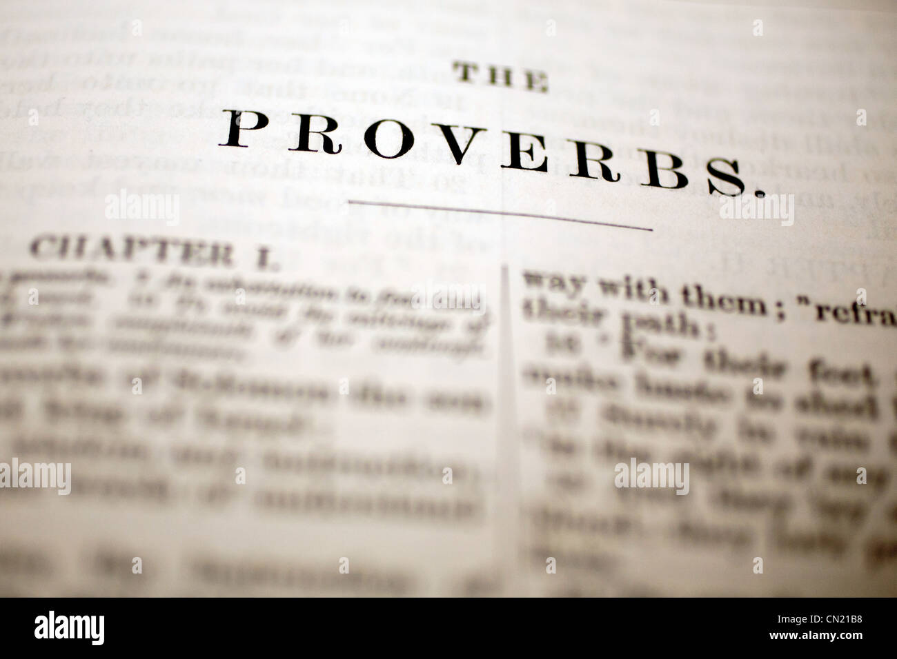 Das Buch Der Spruche Bibel Uberschrift Stockfotografie Alamy