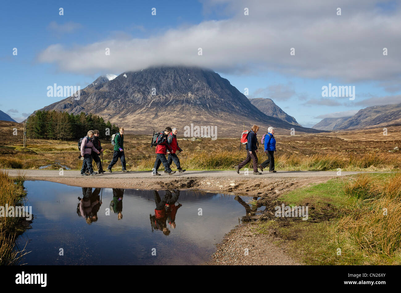 Wanderer auf dem West Highland Way Stockfoto