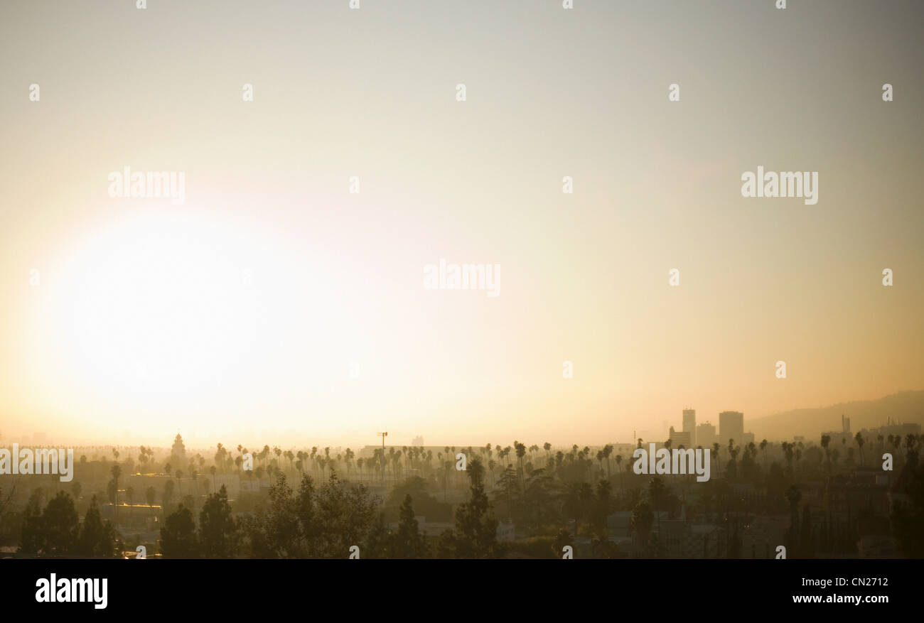 Sonnenuntergang über Los Angeles, Kalifornien, USA Stockfoto