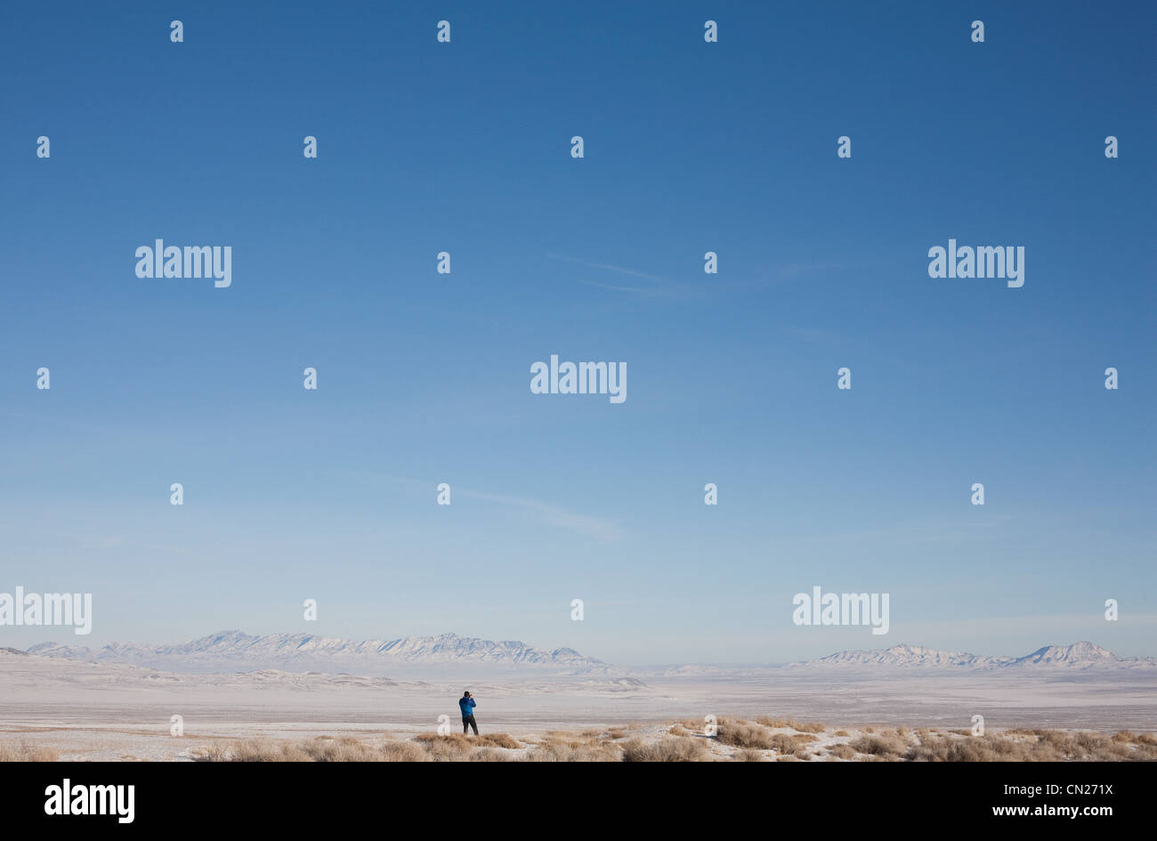 Mann in der Landschaft von Nevada, USA Stockfoto