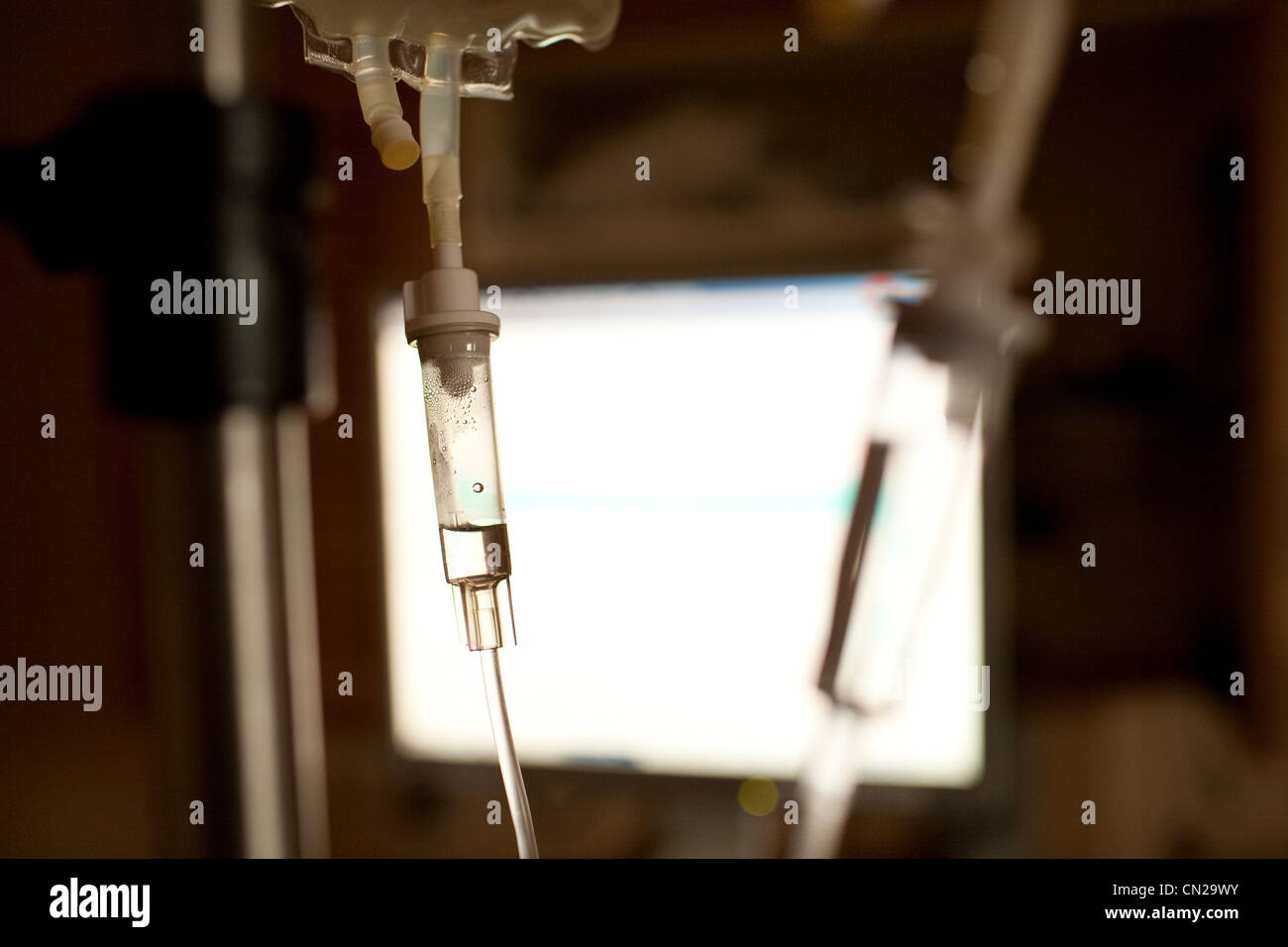 Die Infusion im Krankenhaus, Nahaufnahme Stockfoto