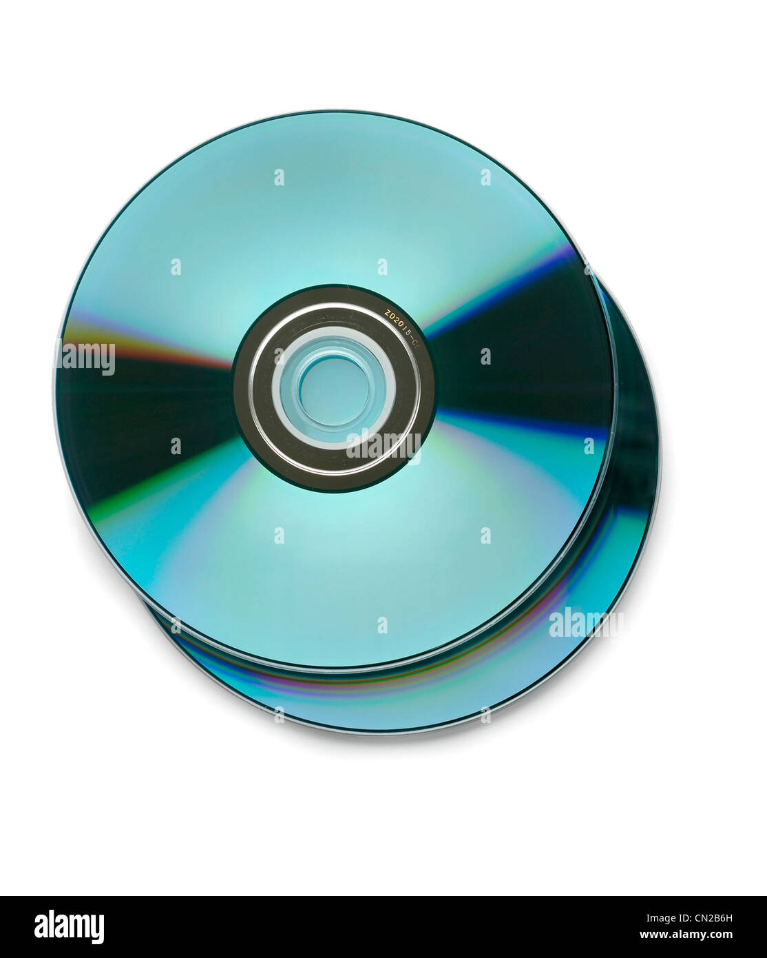 Über Blick auf zwei CDs Stockfoto