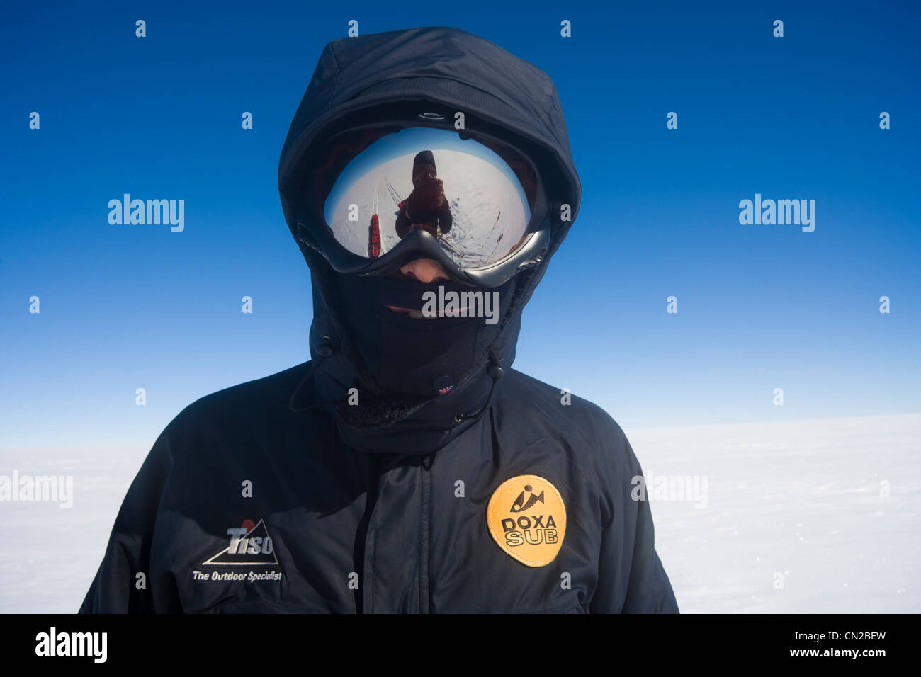 Arktische Entdecker - Porträt der Polarforscher, Inlandeis, Grönland - Herr Stockfoto