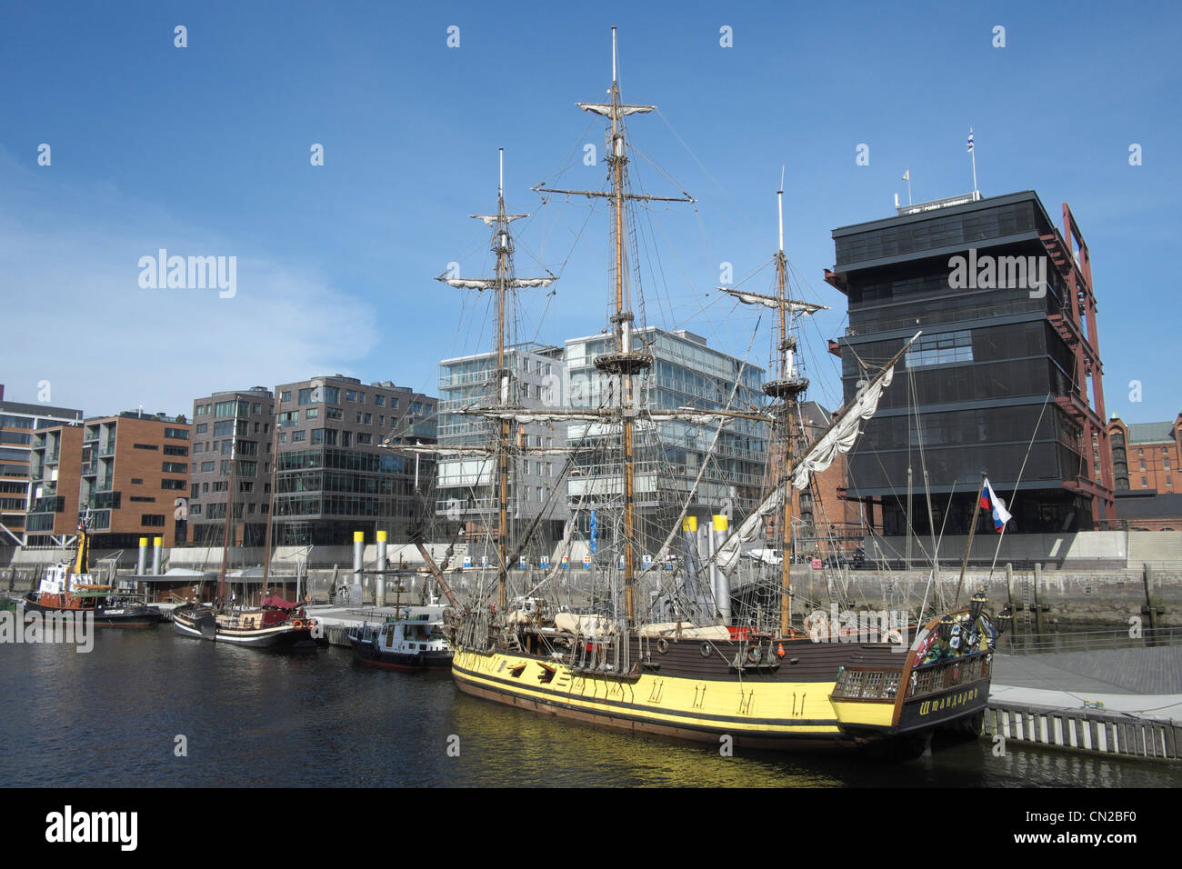 Hafen Sie bei modernen Immobilienentwicklung Hafencity in Hamburg Deutschland Stockfoto