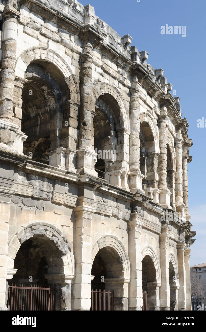 Arena von Nîmes, römische Ruinen Stockfoto