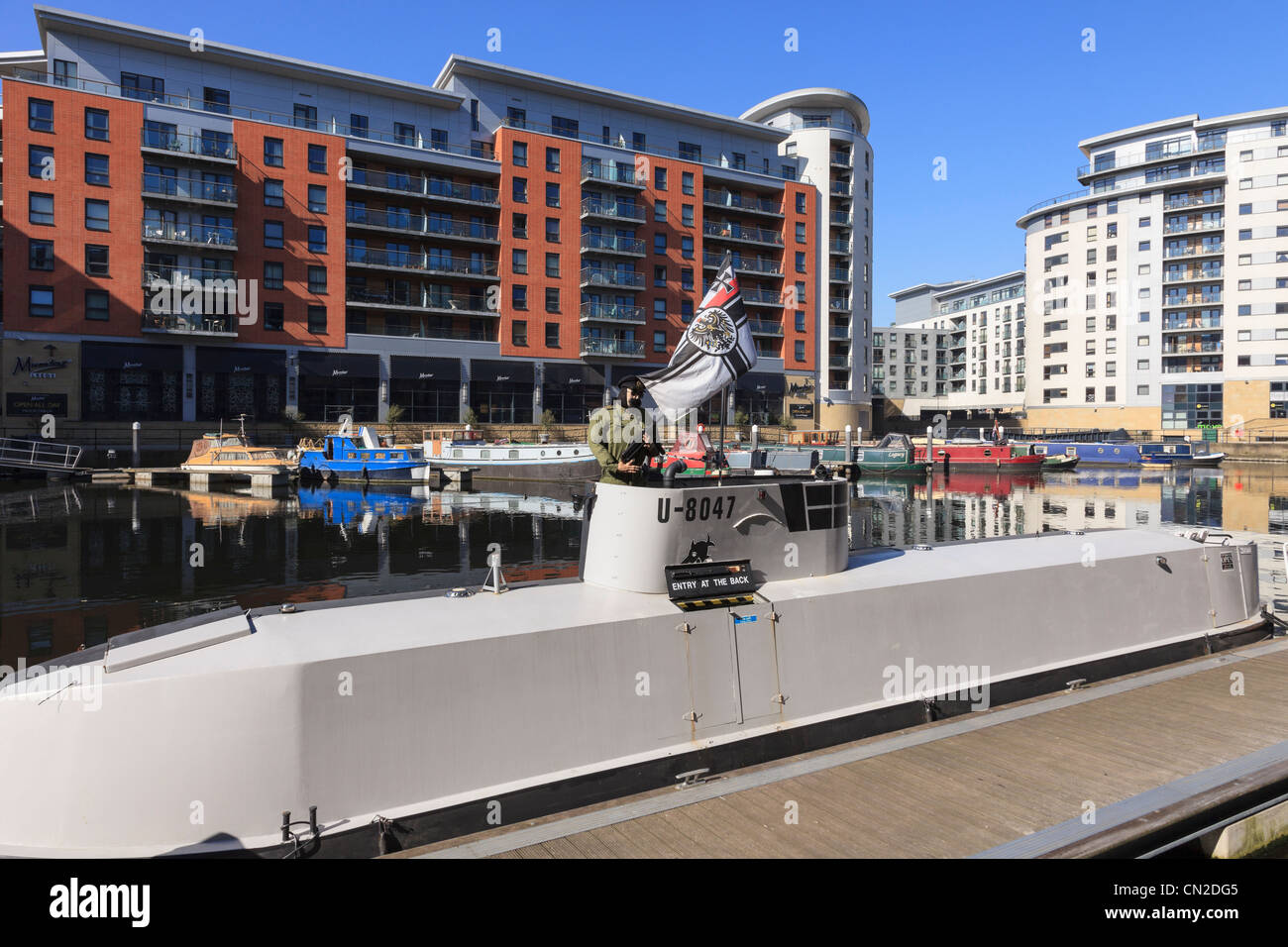 Royal Armouries Museum U-Boot Ausstellung der Wharf. Clarence Dock, Leeds, West Yorkshire, England, Großbritannien, Großbritannien. Stockfoto