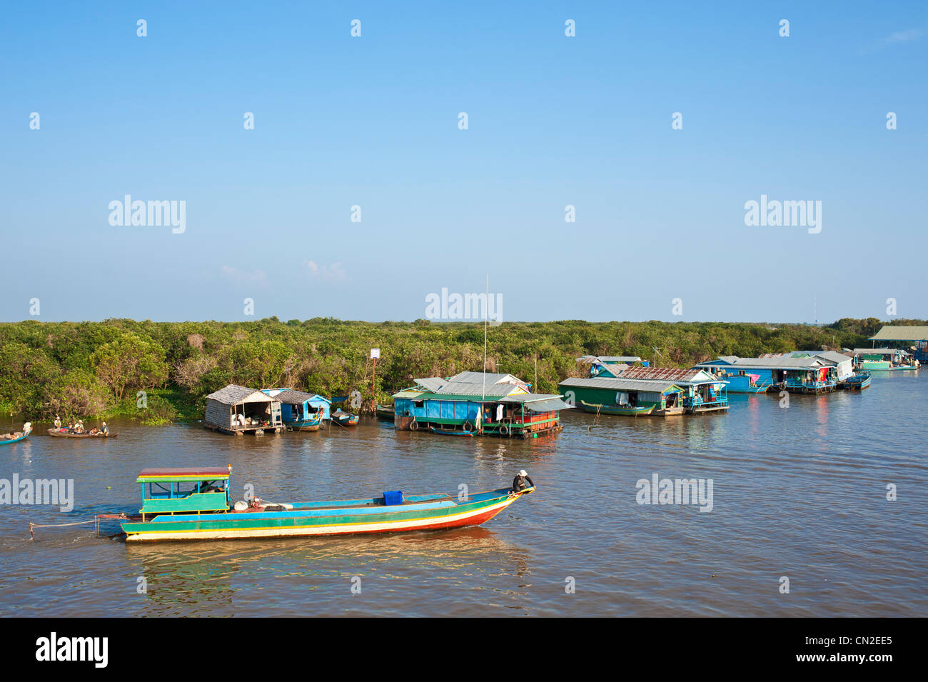 Kambodscha, Provinz Siem Reap, Tonle Sap See, Biosphärenreservat von der UNESCO, Chong Khneas schwimmenden Dorf Stockfoto