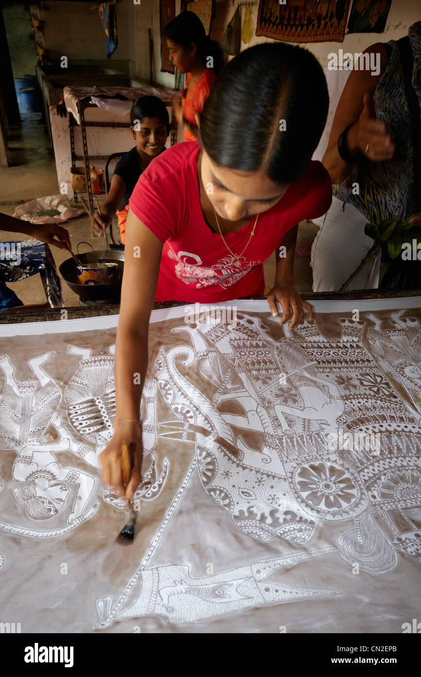 Sri Lanka - Matale, Batik workshop Stockfoto